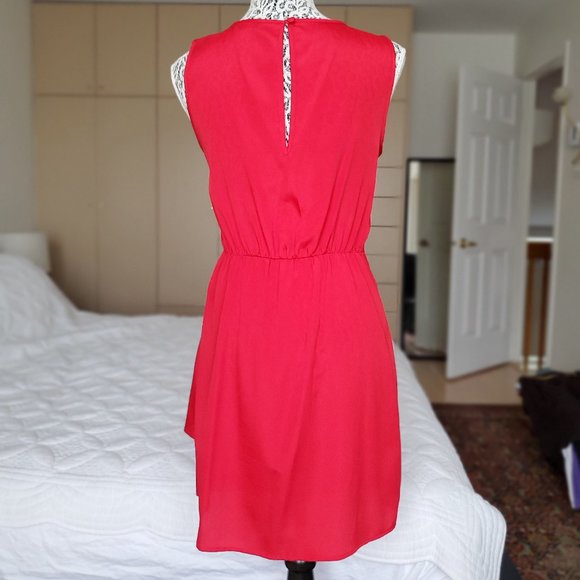 Red Asymmetrical Dress - Picture 2 of 2